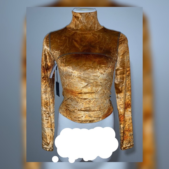 Aritzia Moon Orange Tie Dye Turtle Neck - Picture 1 of 3